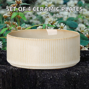 Juego de Vajilla de Cerámica para 4 Personas, 12 Piezas, Platos y Tazones con Esmalte Reactivo, Aptos para Microondas/Lavavajillas, Sostenibles, Modernos y de Lujo - Product Image 2