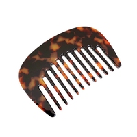 Petit quantité minimale de commande bas Logo personnalisé Portable marbre porcelaine marron écaille de tortue peignes à cheveux rose vert large dent acétate de cellulose peigne