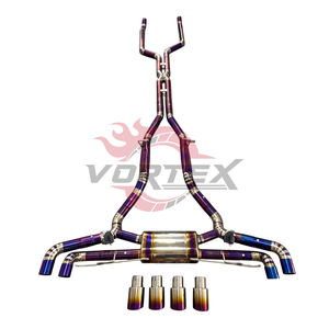 Système d'échappement Vortex Titanium Valvetronic compatible avec F95 X5M F96 X6M 4.4T S63 Performance Racing Catback Muffler System Purple Pie-cut - Product Image 1