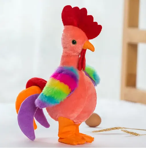 Juguete de peluche de pollo colorido en 3 colores, juguete electrónico, muñecos de gallo, gallo que habla, pollo que canta, juguete, pájaro eléctrico