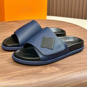Luxury High-End Men's Evergreen Anti-Slip Casual Slippers Genuine Leather Slip-On <b>Sandals</b> Summer Footwear Designer for Slipper - Product Image 1
