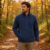Veste polaire hiver homme/femme, col montant, fermeture éclair intégrale, très chaude, résistante au froid, confortable pour les travaux extérieurs – Grande Vente