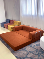 Canapé modulaire en velours côtelé tendance, livré en boîte, à assembler soi-même, entièrement en mousse, idéal pour les petits espaces et appartements-studio