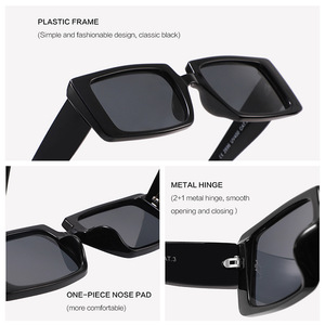 Nuevas Gafas de Sol Cuadradas Minimalistas para Mujer, Montura Negra de PC, Protección UV400, Moda, Viajes, Conducción - Product Image 5
