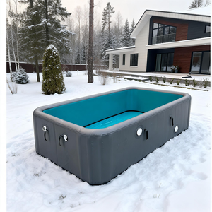 Piscine gonflable robuste et durable, piscine gonflable renforcée par technologie Drop Stitch, piscine hors sol portable en PVC anti-fuite pour la famille - Product Image 5