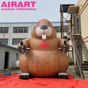 Balon simulasi hewan tiup, beaver tiup luar ruangan untuk Prop pesta