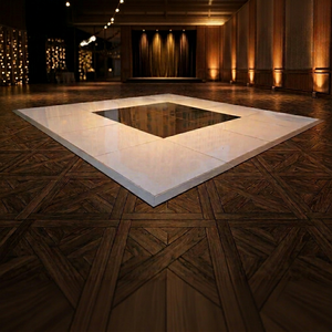Panneaux de sol de danse carrés 4x4 pieds à installation rapide, portables, blancs, pour mariage, événement extérieur, scène - Product Image 1