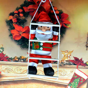 Figura Decorativa de Santa Claus de Tela Reutilizable, 7 Pulgadas, Juguete para Escalar el Árbol, para Decoración Navideña de Interiores - Product Image 3