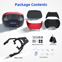Boîtes rouges 50L Forza 750, coffre arrière pour moto, boîte à bagages étanche, coffre de rangement pour moto, coffre supérieur pour Honda NSS750