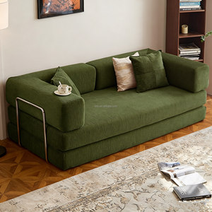 Canapé-<span class=keywords><strong>lit</strong></span> pliant <span class=keywords><strong>2</strong></span>-en-1 en éponge compressée 32D, style moderne et luxueux, idéal pour petit appartement, mobilier de salon – Vente chaude directe usine - Product Image 4