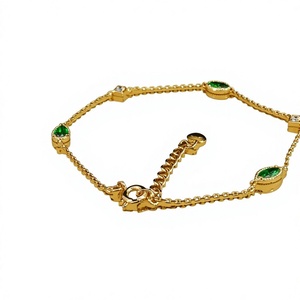 Bracelet tennis unisexe de luxe plaqué or massif 14 carats avec diamants de laboratoire taille brillant rond sertis griffe, pour usage quotidien - Product Image 1