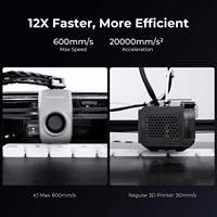 Untuk K1 Max ai-cepat FDM 3D Printer | 300x300x300mm membangun Volume 600mm/s kecepatan cetak Auto-Leveling AI LiDAR desain portabel