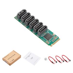 Фабрика OEM IOCREST <span class=keywords><strong>M</strong></span>.2 (pcie 3,0) Ngff на 6 портов SATA III 6G SSD адаптер Черный запас ноутбуков Ноутбуки зеленый dockchonggh - Product Image 6