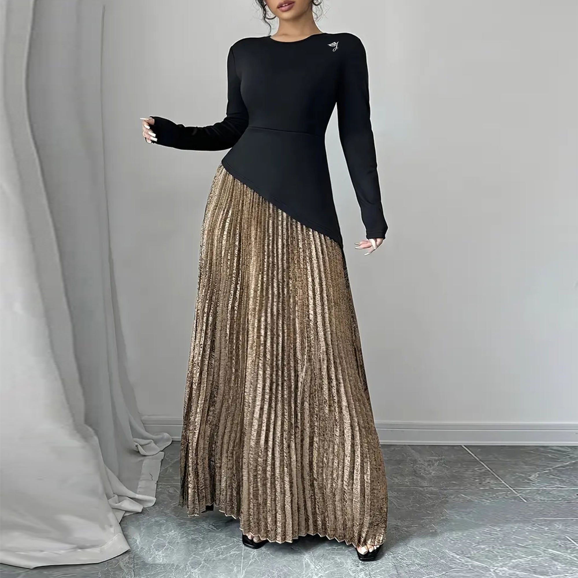 long sleeve mermaid maxi dresses