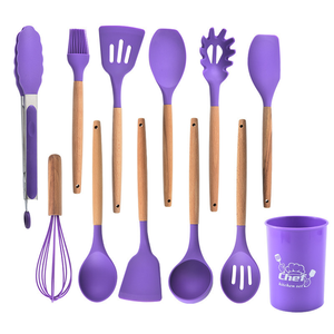 Utensilios de cocina resistentes al calor, utensilios de cocina de silicona, no se pega, 12 Uds. - Product Image 5