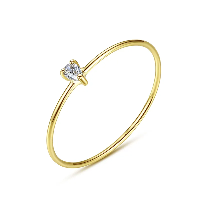 Hot Sale Pure Gold 14K 18K Gold Diamond Wedding Rings Minimalist Design