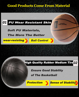 Ballon de basket personnalisable de marque OEM, taille 7, en cuir composite, pour jeu en intérieur/extérieur, pour adultes