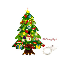 Kit de sapin de Noël en feutre à faire soi-même pour enfants avec lumières LED, kit d'ornements artisanaux personnalisés pour la décoration des fêtes