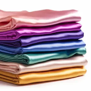 High Quality Soft Shiny Pure Color Silk Satin Fabric For Fashion Women Pajamas Garments