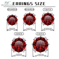 Boucles d'oreilles en argent S925 avec 0.6-6CT Round Moissanite Secure Screw Back Studs Prêt à expédier Options or/plaqué pour femmes hommes