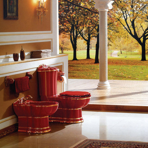 Modern Square Sanitary Ware WC Combo Ceramic <strong>Toilet</strong> Sink Set Bathroom <strong>Black</strong> and Gold <strong>Toilet</strong> - Product Image 3