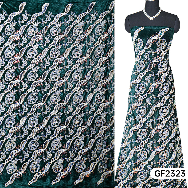 Silver Beaded Fabric Luxury Sparke Glittering