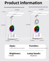 Lampe de lecture LED à intensité variable, lampe de table pliable multifonctionnelle avec ventilateur, lampe de bureau tactile, porte-stylo, protection des yeux, design moderne
