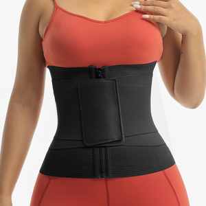 <span class=keywords><strong>Ceinture</strong></span> amincissante Faja à logo personnalisé, taille haute, double fermeture éclair, pour l'entraînement et la perte de poids, gaine sculptante pour le corps - Product Image 2