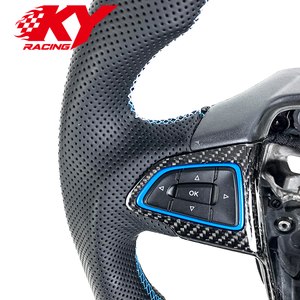 Volant sport racing personnalisé en fibre de carbone et cuir noir pour Ford Focus MK3 ST RS - Product Image 2