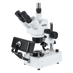 Microscope trinoculaire pour bijoux et gemmes 10X-40X |   Microscope d'inspection des pierres précieuses diamantées à éclairage halogène |   Lunette de laboratoire à mise au point manuelle - Product Image 3