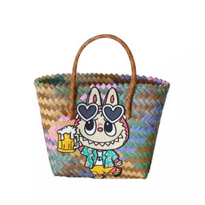 Bolsos De Mujer, <span class=keywords><strong>bolso</strong></span> Vintage hecho a mano, tejido De bambú, verano, <span class=keywords><strong>bolso</strong></span> De playa para mujer, <span class=keywords><strong>bolso</strong></span> De hombro De dibujos animados - Product Image 5