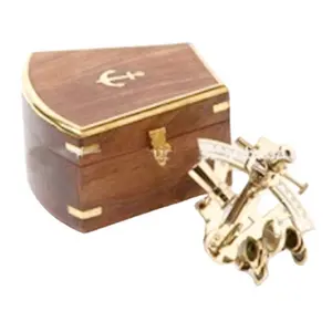 Best Selling Brass Marine Sextant Polish Finished with Wooden Box Supplying and Manufacturer