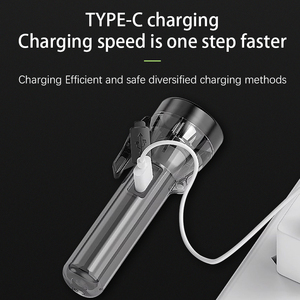 Mini lampe torche porte-clés, coupe-ceinture <span class=keywords><strong>de</strong></span> sécurité, sifflet d'urgence, rechargeable USB-C, double source lumineuse LED, étanche, en plastique - Product Image 5