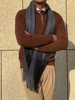 Pull-over pour homme, couleur unie, manches longues, tricoté, fermeture éclair sur le devant, coupe ajustée, décontracté, business, 100% coton