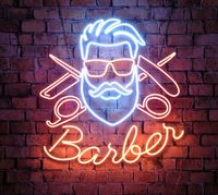 Enseigne néon LED personnalisée pour salon de coiffure, vente en gros, logo d'entreprise, enseigne LED pour magasin de barbier, décoration murale extérieure