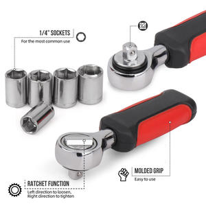 ชุดประแจบล็อกซิเมง 13 ชิ้น ขนาด 4-13 มม. 1/4 นิ้ว พร้อมด้ามขันแบบแร็ทเช็ต ชุบโครเมียม ชุดเครื่องมือเมตริก - Product Image 1