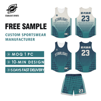 Ensemble de maillot de basket-ball réversible et respirant |   Maillot d'entraînement 2-en-1 pour hommes/femmes/adultes, grande taille, imprimé pour un séchage rapide