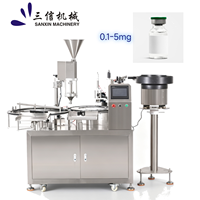 Machine de remplissage et de sertissage automatique semi-compacte pour flacons en verre, industries agroalimentaires/chimiques/boissons, haute productivité