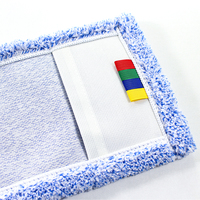 Serpillière industrielle personnalisée tête de serpillière humide et sèche lavable en machine vadrouille universelle de nettoyage de poche en peluche blanche bleue