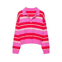 Suéter Largo de Manga Larga para Mujer, Estilo Vintage, Tejido, a Rayas, con Bloques de Color, Transpirable, de Poliéster, para Otoño, de IStapromo Gifts