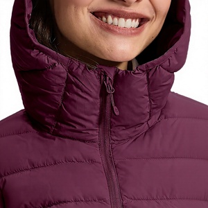 New Designer Casual <b>Winter</b> Warm Knitted Solid Puffer <b>Jackets</b> for Women's Breathable Zipper Closure with Fur Hooded <b>Waterproof</b> - Product Image 3