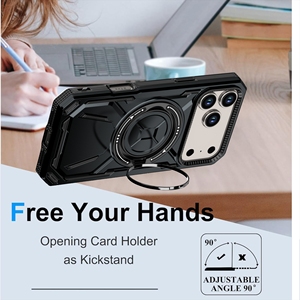 Premium 360 °   <span class=keywords><strong>Coque</strong></span> de protection avec anneau rotatif et béquille pour <span class=keywords><strong>iPhone</strong></span> 17 16 <span class=keywords><strong>Pro</strong></span> <span class=keywords><strong>Max</strong></span> 15 <span class=keywords><strong>11</strong></span>, avec dragonne amovible et <span class=keywords><strong>bandoulière</strong></span> - Product Image 5
