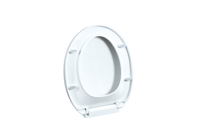 Siège de toilette rond blanc brillant avec fermeture amortie et fixation rapide pour un nettoyage facile et un design esthétique moderne - Product Image 2