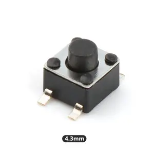 Interruptor tátil smt 4.5*4.5, 4.5x4.5mm, série h4.3/4.5/4.8mm, 4 pinos, smd