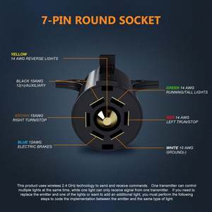 Kit de luces traseras de remolque inalámbricas Led magnéticas, indicador de giro de freno recargable, luces de matrícula, estacionamiento para remolque de caravanas - Product Image 5