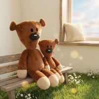 Boneka Beruang Kepala Besar Minimalis Lucu, Boneka Teddy Beruang Coklat Kepala Segitiga, Boneka Isi Lembut Kawaii Jelek Nan Imut untuk Dekorasi Rumah