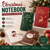 Individuelles Prägemuster Weihnachts-Notizbuch Premium PU-Einband Druckknopf-Design Benutzerdefiniertes Markenlogo Weihnachts-Notizbuch