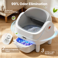 Bac à litière automatique intelligent pour plusieurs chats, grande capacité, contrôle par application, silencieux 30 dB, robot nettoyeur de litière autonettoyant