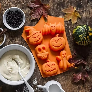 Moldes <span class=keywords><strong>de</strong></span> Silicona para Halloween, Antiadherentes y Ecológicos, para Hornear Pasteles, Dulces y Muffins, Color Personalizado, <span class=keywords><strong>en</strong></span> Bolsa OPP - Product Image 6