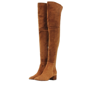 Collection Automne-Hiver 2025 – Bottes mode zippées au-dessus du genou, style européen et américain, talon moyen, en laine et daim, semelle extérieure en caoutchouc, pour femme - Product Image 1